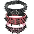 thumbnail image 4 of SPRING PARK Faux Leather Spiked Anti-bite Collar Studded Punk Dog Collar for Small/X-Small Breeds and Puppies, 4 of 7