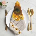 thumbnail image 2 of Vintage Sunflower Cloth Napkins, Wooden Yellow Summer Botanical Floral Retro Washable and Reusable Dinner Napkins Set of 6, Table Napkin for Kitchen Party Birthday Wedding Hotel Housewarming 20"x20", 2 of 9