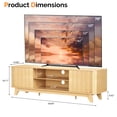 thumbnail image 2 of Zimtown Mid-Century TV Stand with 2 Wave-Shaped Doors, 58.6" Entertainment Center for up to 65" TVs for Living Room, Home, Light Oak, 2 of 7