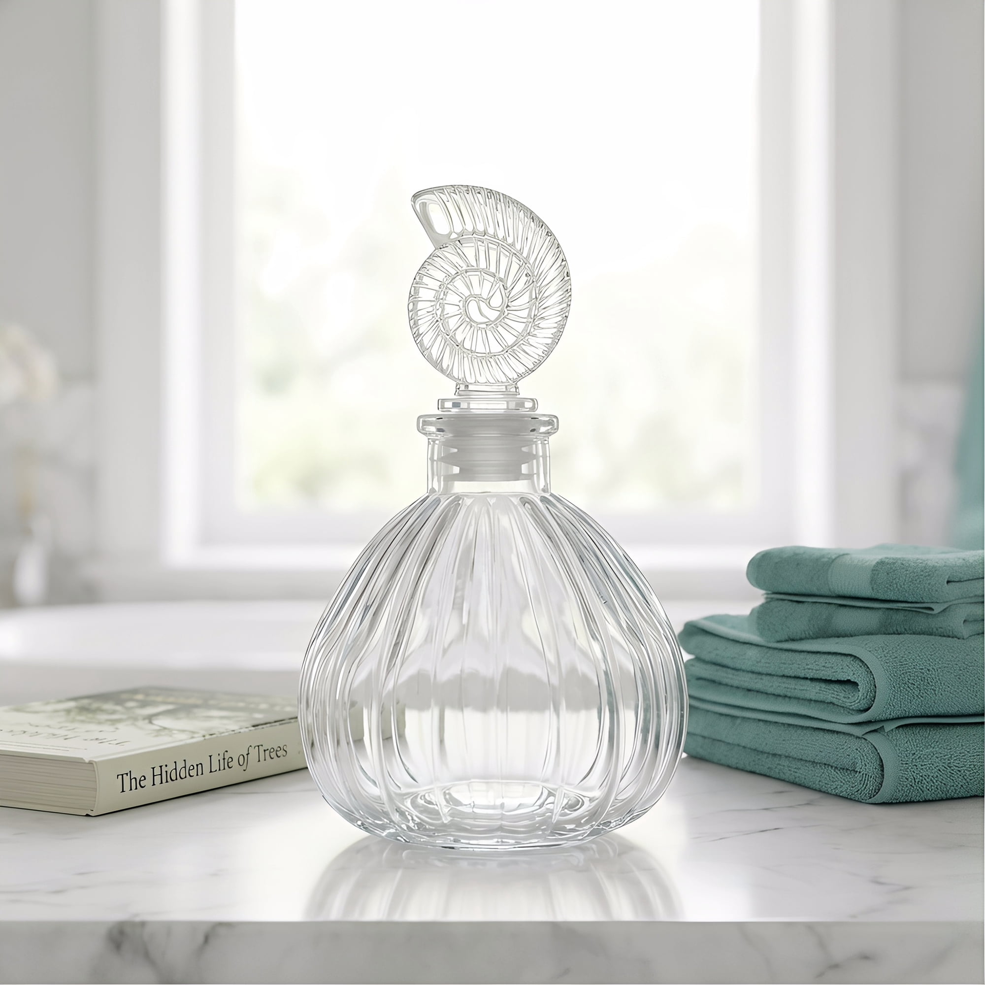 Unique Bargains 2pcs Decorative Glass Jars with Ornate Glass Stoppers Snail Shaped Snap Cover 3.3"x3.3"x5.9"