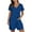 Blue, variant on Diufon Short Jumpsuit for Women Solid Color Rompers with Pockets V Neck Short Sleeve Playsuits