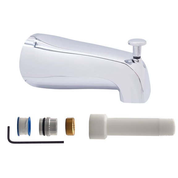 Westbrass 5-1/4" Diverter Tub Spout, Polished Chrome