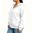 thumbnail image 4 of Virmaxy Women's Plus Size Full Zip Drawstring Hoodie Sweatshirt Long Sleeve Oversized Warm Casual Jacket with Pockets for Winter Daily Wear L-5XL, 4 of 9
