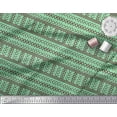 thumbnail image 3 of Soimoi Green Cotton Voile Fabric Aztec Geometric Decor Fabric Printed Yard 42 Inch Wide, 3 of 3
