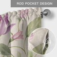 thumbnail image 5 of Pink Flowers Valances for Windows Spring Watercolor Pastoral Linen Texture Rod Pocket Curtain Valance Window Treatment Short Curtains for Kitchen Living Room, 58"x16", 5 of 9