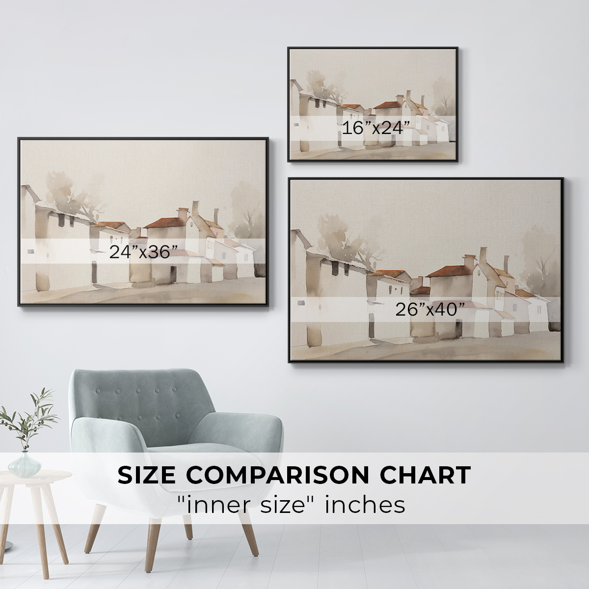 Vintage Landscape-XII By Wexford Home Framed in Black Wood Gallery Wrapped Canvas 17 in. x 25 in.
