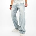 thumbnail image 5 of Kakii Men's Wide-Leg Jeans Straight Leg Carpenter Denim Pants Loose fit Trousers, 5 of 8