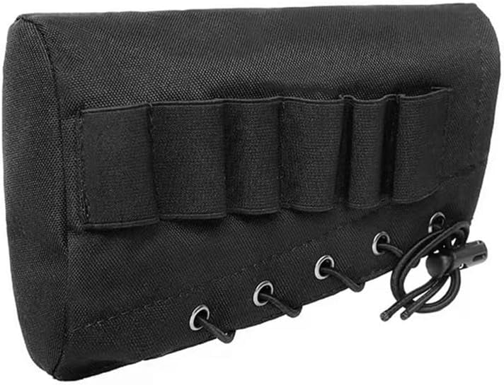 HUGFEGWE Hunting Shooting Buttstock Recoil Pad, Buttstock Protective Holder Stock Extension Cheek Rest Pad with Rifle Shell Holder for 6 Position CA919-164318