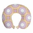 thumbnail image 1 of Ethnic Travel Pillow Neck Rest, Symbolic Cosmos Pattern Universe Yoga Meditation Chakra Bohemian Style Details, Memory Foam Traveling Accessory Airplane and Car, 12", Multicolor, by Ambesonne, 1 of 2