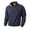 Navy_1, variant on Mens Sweatshirts Waffle Knit Long Sleeve Casual Stand Collar Sweatshirt Mock Neck 1/4 Button Pullover Sweaters