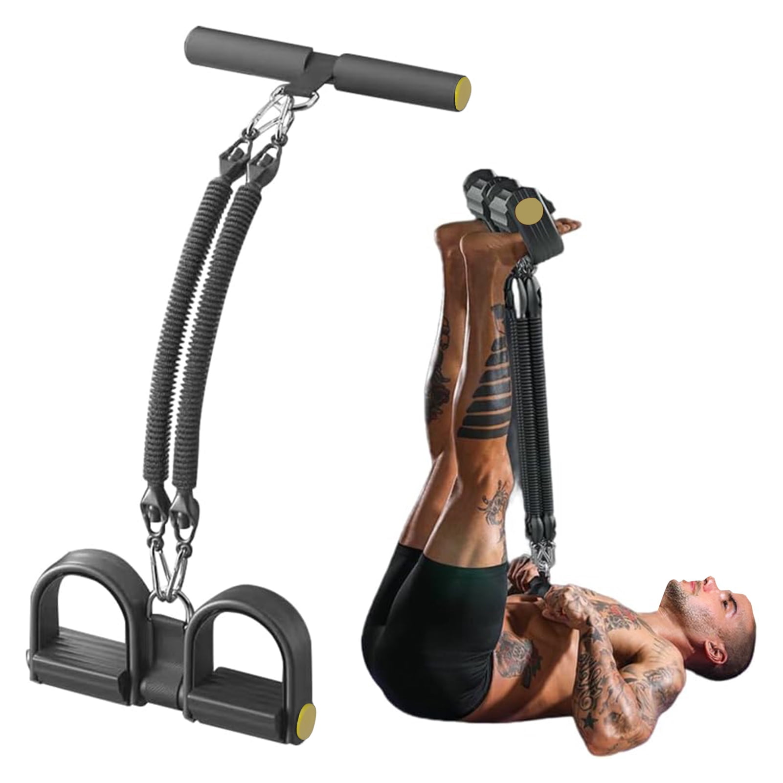 YIFAEUX 2/3/4-Tube Pedal Puller Resistance Band with Handle Multifunction Elastic Yoga Sit-up Pull Rope Men Women Pedal Tensioner Exerciser Workout Equipment