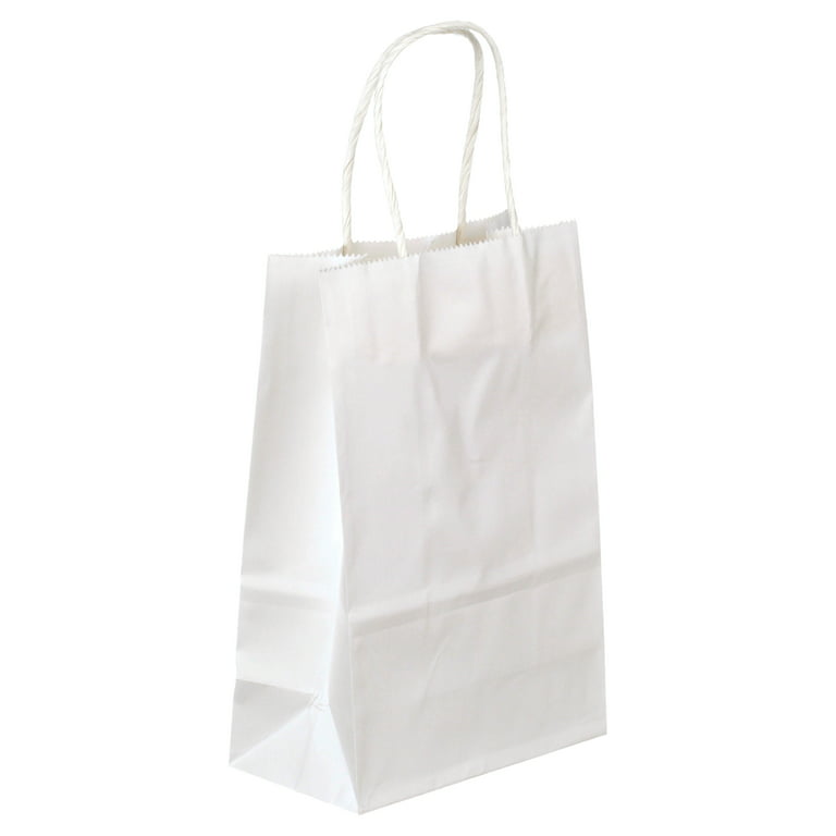 White Kraft Paper Shopping Bags with Strong Twist Handle – EcoQuality Store