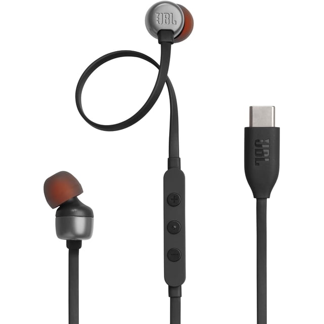 JBL Tune 310C Audífonos con Mic/Control USB-C, Drivers de 9mm, Cable Antienredos - Negro
