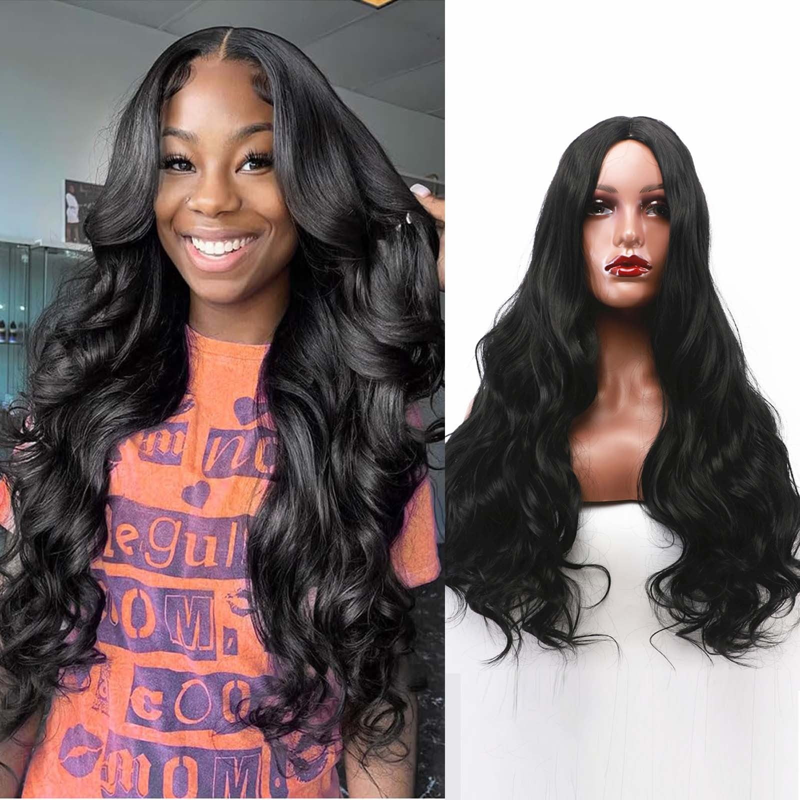 ZZwxWA Reduced Price European And American Wigs Long Curly Hair Center Split Bangs Big Wave Synthetic Fiber Wig Headbands Walmart