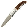thumbnail image 4 of Browning Illusion Pocket Knife 3" Drop Point Damascus Blade Stag Handle Bone, 4 of 4