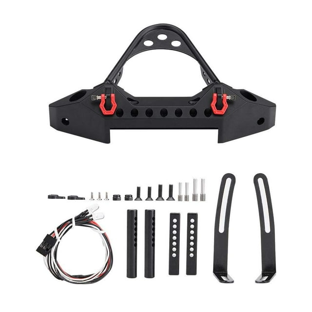 Zouminy Rc Car Metal Front Bumper with 2 Led Lights for Traxxas 1/10 Scale Crawler