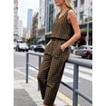 thumbnail image 6 of Czanzd Women's Cotton Gingham Two-Piece Outfit,Brown,Size M, 6 of 6