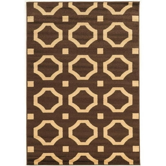 Allora 8' x 10'2" Power Loom Polypropylene Rug in Brown and Beige