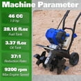 thumbnail image 5 of ANLIBATT Garden Tiller Gas 16 inch Power Tiller with 4 Steel Tines 8.7 Tilling Depth Adjustable Height Setting for Digging Soil Cultivation, 5 of 8