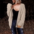 thumbnail image 2 of Autumn And Winter New Border Women's Sweater From Europe And America Women's Loose Solid Color Mid Length Rope Knitted Cardigan Coat, 2 of 5