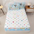 thumbnail image 4 of Manfei Cute Dog Lover Zipper Twin Comforter Sets with Fitted Sheet and 2 Pillowcases, Cartoon Daisy Zipper Bedding Set, Light Blue, Polkadot Reversible, 4pcs, 4 of 7