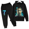 thumbnail image 2 of Conjunto de sudadera y pantalones deportivos para niños, conjunto de 2 piezas para niños y niñas, ropa para niños con estampado de avatar de Ronaldo, 2 of 5