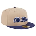 thumbnail image 3 of Men's New Era  Khaki Ole Miss Rebels Two-Tone 59FIFTY Fitted Hat, 3 of 5