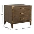 thumbnail image 3 of SAFAVIEH Couture Nisha Glam Nightstand with 3 Drawers, Brown, 3 of 16
