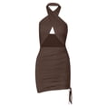 thumbnail image 3 of FcBaudy Robe Sans Manches à Col Rond, Robes d'Été pour Femmes, Robes de Mode pour Femmes, Robe d'Été Ajourée Unie Sans Manches pour Femmes, 3 of 5