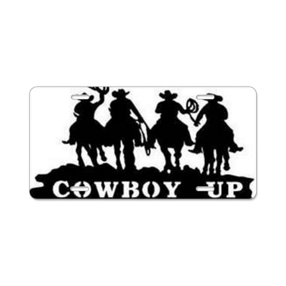 CafePress - Cowboy Up - Aluminum License Plate, Front License Plate, Vanity Tag