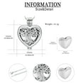 thumbnail image 2 of Tree of Life Cremation Urn Ashes Necklace for Women Men Hollow Heart Cremation Ash Pendant Loved One Memorial Jewelry, 2 of 8