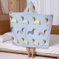 thumbnail image 5 of Colorful Funny Dachshund Hooded Bath Towel，50"x30" for Ages 3 To 12 Kids, Quick Dry Lightweight Soft Microfiber Hood Beach Towel Cover Up for Kids, 5 of 7