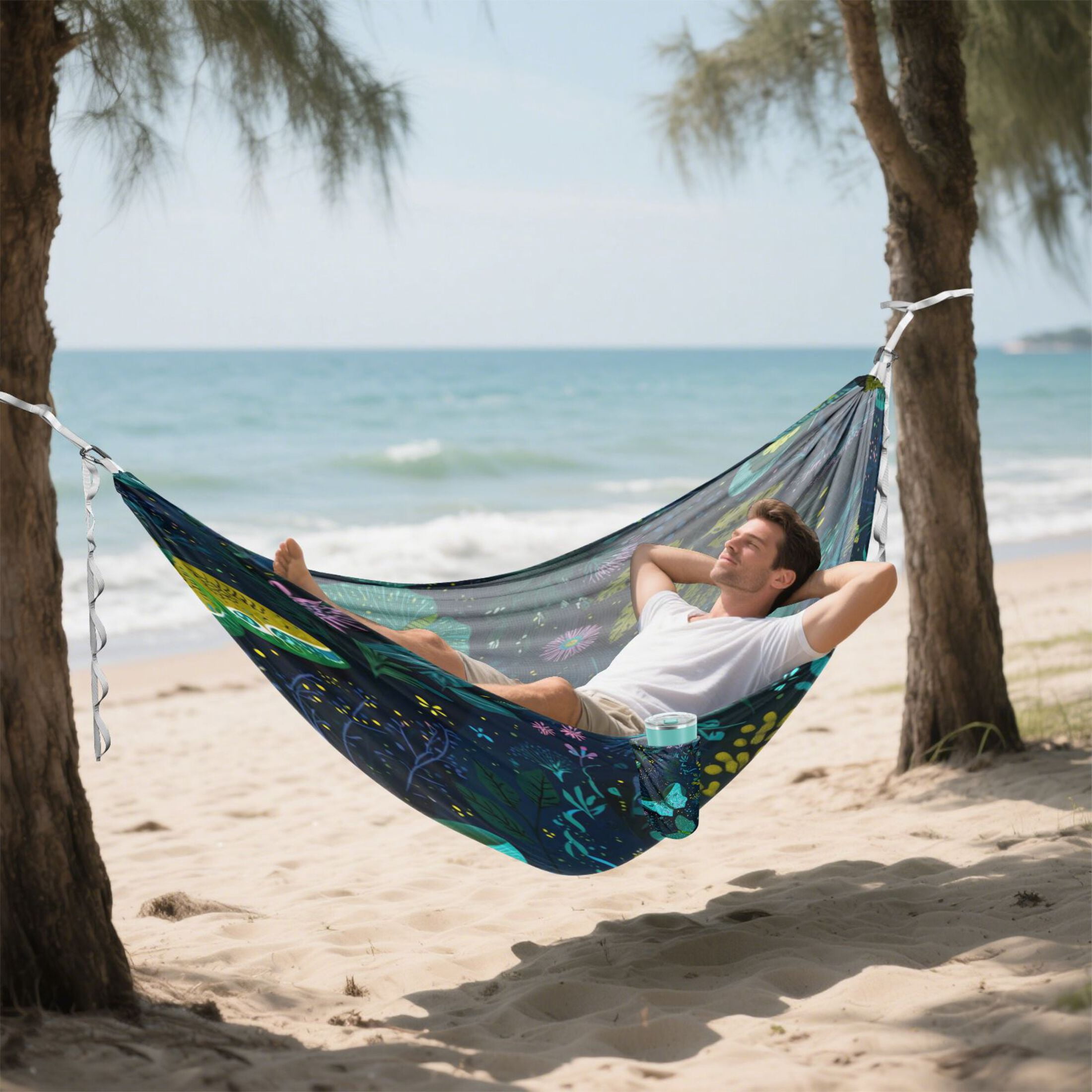 Hanging Hammock Portable Travel Camping For Outdooor Beach Camping Hiking Colorful Butterflies