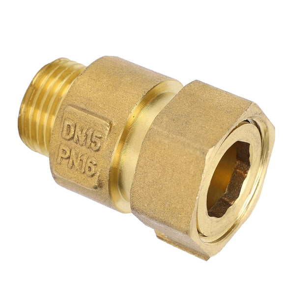 Xirurus Premium Brass Check Valve 1-Way Backflow Prevention Threaded Tool Low Speed Water Meter Swing Type Plumbing Accessory with Sealing Circle DN15x20 0.6 inches / 15 mm