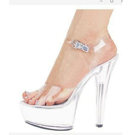 

LTARTA 34-43 Sexy Super High Heels 15CM Stiletto Waterproof Platform Sandals Transparent Crystal Wedding Shoes LFD-190-1