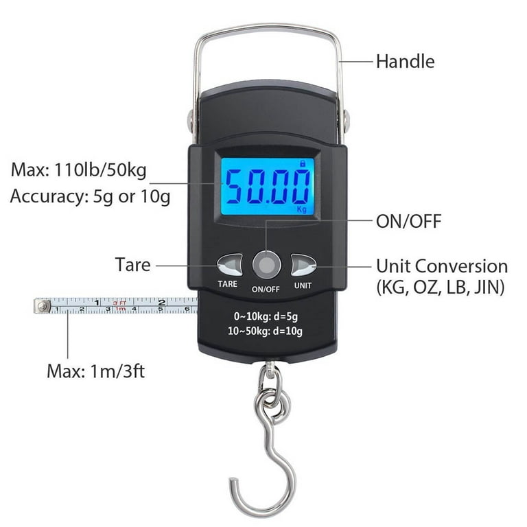 Mini Luggage Scale 50kg/110lb Digital Electronic Travel Weighs