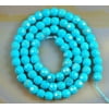 Bes Natural Gemstones Faceted Round Spacer Loose Bes 15.5'' 4mm to 10mm (6mm, Faceted Blue Howlite Turquoise)