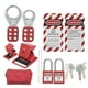 thumbnail image 1 of Kit de bloqueo y etiquetado multifuncional con etiqueta de advertencia de cerrojo Candado de seguridad rojo portátil, 1 of 14