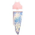 thumbnail image 3 of Aislor Women Belly Dance Outfits Sequin Halter Boho Tribal Bra Top with Hip Scarf Skirt Rave Clothes Pink M, 3 of 7