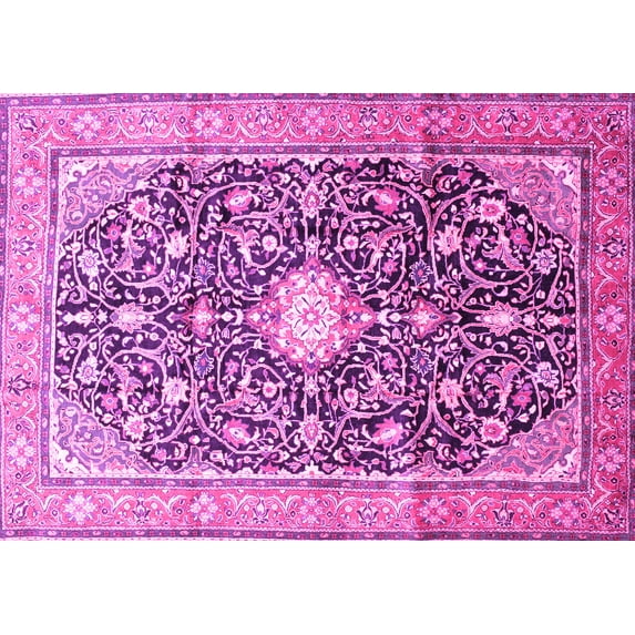 Ahgly Company Indoor Rectangle Medallion Pink Traditional Area Rugs, 5' x 8'