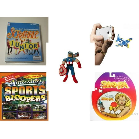 Children's Gift Bundle [5 Piece] -  Scrabble Junior: Your Child's First Crossword !  - AppGear Foam Fighters Pacific Mobile App  iPhone Android - Marvel Avengers Captain America  16