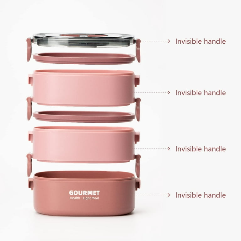 TARLINI | Premium Pink Bento Box for Adults - 3-Stackable Containers -  Ideal for Work & On-The-Go - …See more TARLINI | Premium Pink Bento Box for