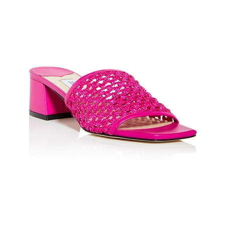 Jimmy Choo Womens Themis Open Toe Leather Heels