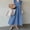 *Sky Blue, variant on ClodeEU Women's Denim Flutter Sleeve V Neck Loose Fit Dress ,Casual Chic Midi Dress for Work and Daily Wear Sky Blue,Womens Plus M