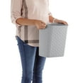 thumbnail image 6 of Sterilite Small Bathroom Trash Can, 3.4 Gallon Plastic Weave Garbage Bucket Bin with No Lid, Gray, 6 of 9