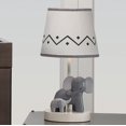 thumbnail image 3 of Lambs & Ivy Me & Mama White/Gray Elephant Nursery Lamp with Shade & Bulb, 3 of 4
