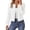 White, variant on Ghalytn Women's Open Front Cropped Blazer with Gold Button Cuffs, Round Neck Long Sleeve Suit Jacket