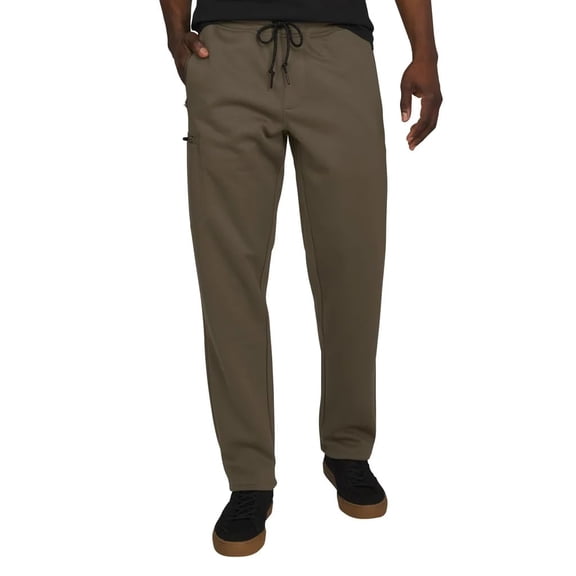 Weatherproof Vintage Men's Heavyweight Cargo Sweatpants - with Zip Pockets and Flex Waist (Green, XL)