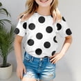 thumbnail image 2 of SGMVNU Girls T Shirts Short Sleeve Tops Trendy Casual Classic Crewneck Loose Fit Letter Print Cotton T-Shirts Summer Outfits, Size 7-8 Years, te1-White, 2 of 4