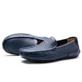thumbnail image 4 of Spring Summer New Men's Casual Hollow Loafers Slip On Breathable Mesh Leather Flats Boat Shoes Driving Shoes Moccasins, 4 of 12